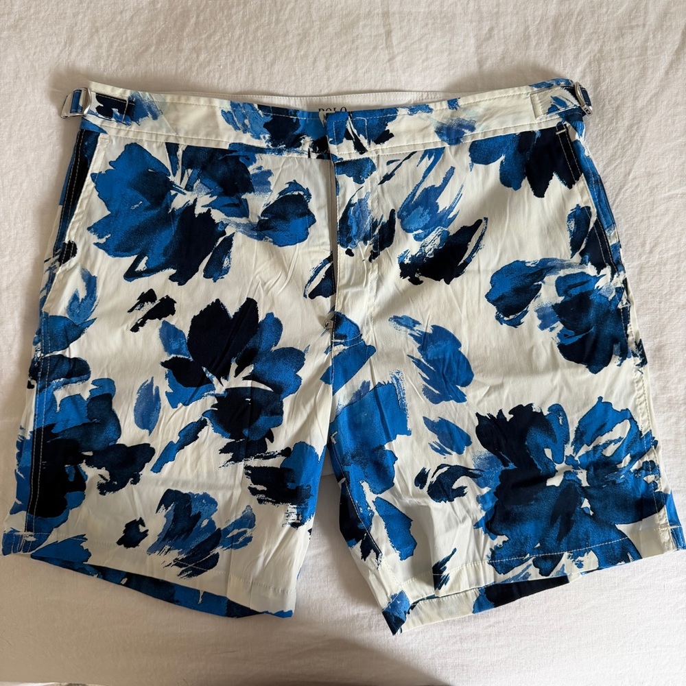 Polo Ralph Lauren Blue and White Patterned Men’s Swimsuit